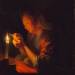 Girl Threading a Needle by Candlelight